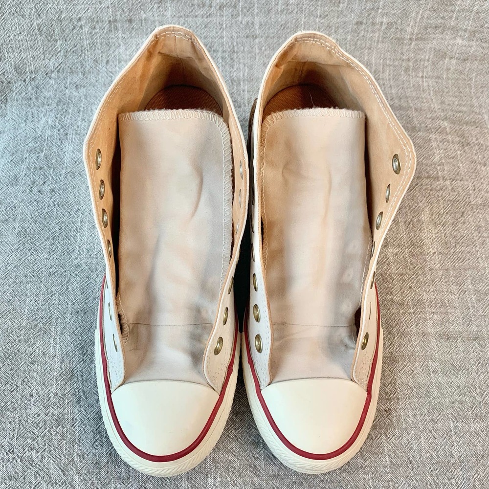 Converse CTAS Lux Mid Hidden Wedge Ivory Peached Canvas Womens Sneaker 8 - Picture 13 of 13